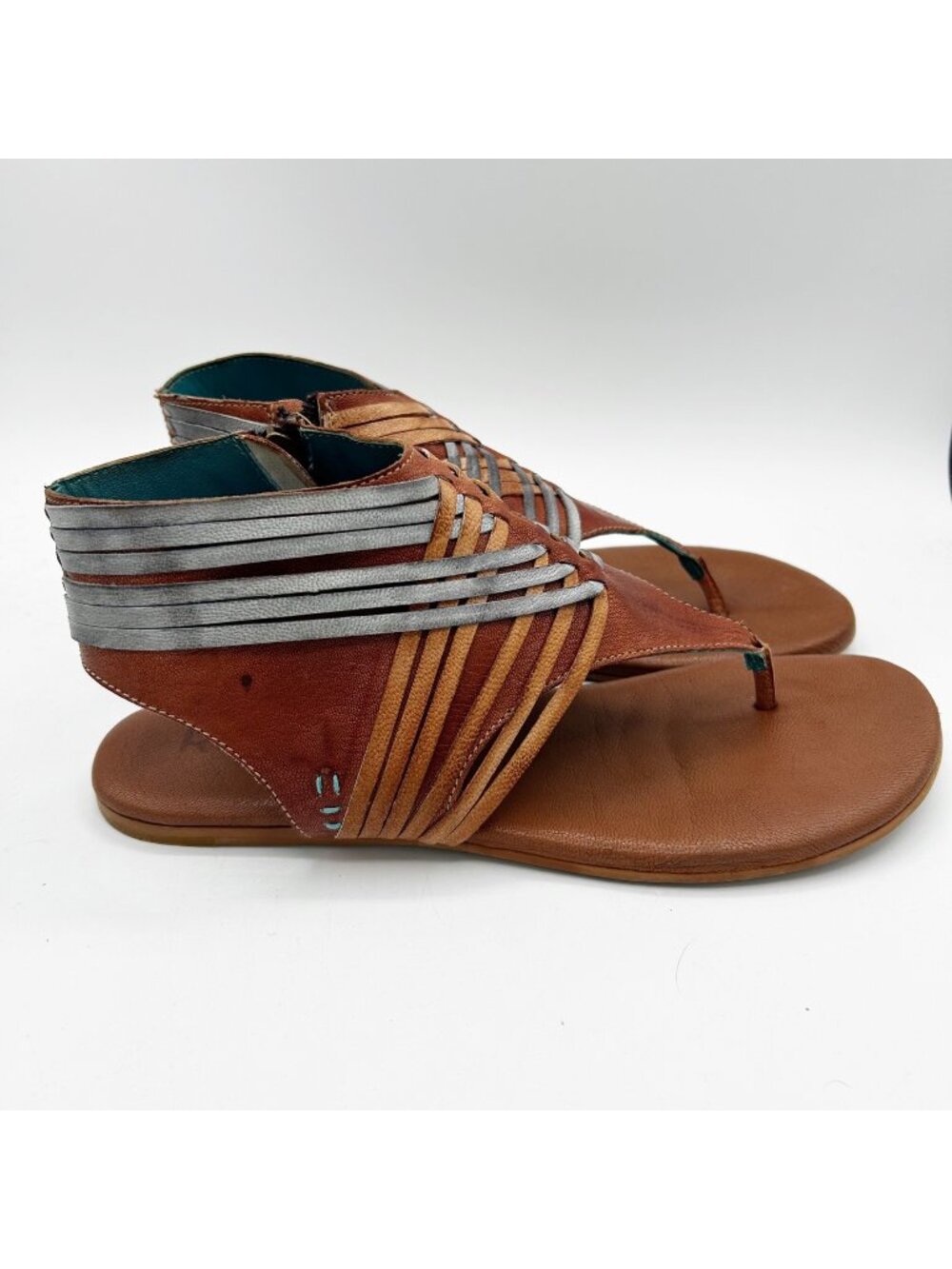 Roan by Bed Stu Esme Leather Thong Sandals Boho Summer Size 9.5 Women's